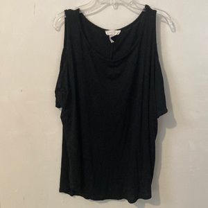 Black cold shoulder top